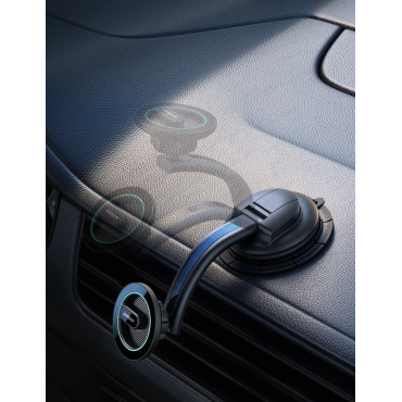 Punho de carro magnético para o vidro do telefone da cockpit Ventilação checkered preto
