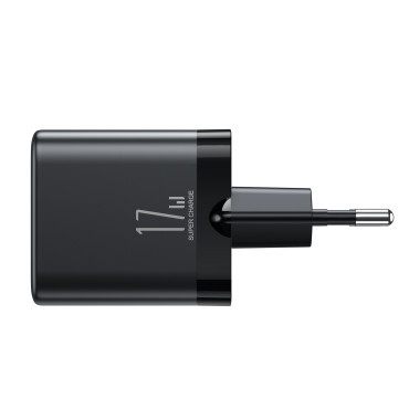 3x USB-Omrežni nakladalnik 3.4a Black