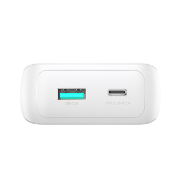 Mini PowerBank 10000mAh ar iebūvētiem kabeļiem JR-PBC06 30W White