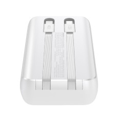 Mini PowerBank 10000mAh ar iebūvētiem kabeļiem JR-PBC06 30W White