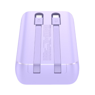 Mini Powerbank 20000mah s ugrađenim kablovima JR-PBC07 30W svijetlo ljubičasta
