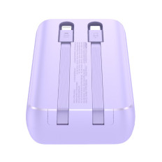 Mini Powerbank 20000mAh sisäänrakennetuilla kaapeleilla JR-PBC07 30W kirkas violetti