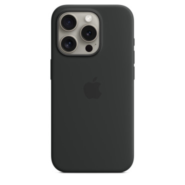 Caja de silicona original Apple Para iPhone 15 Pro Silicone Case Magsafe Black
