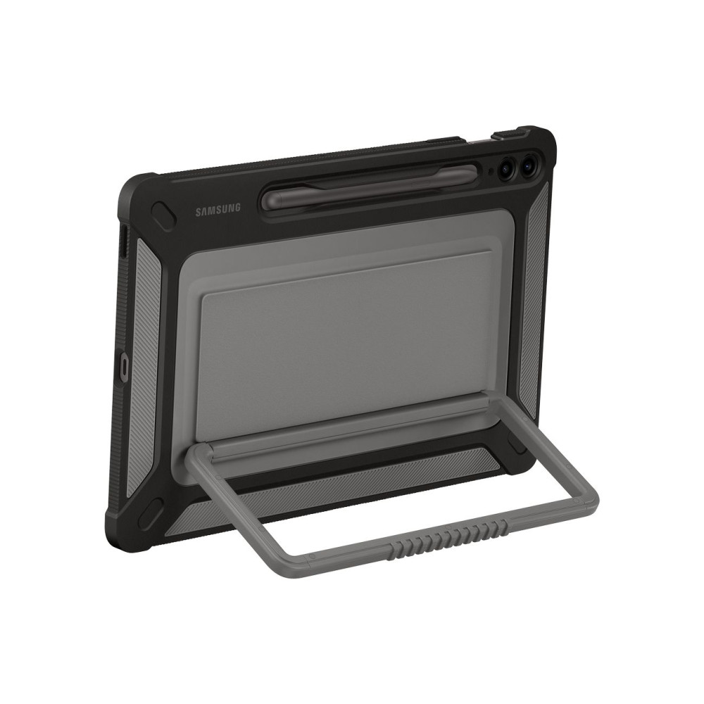 Caixa blindada com um suporte para galáxia tab S9 fe + casca de cobertura ao ar livre preto