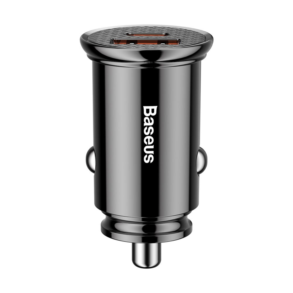 Carregador de carro inteligente com USB e USB-C QC PD Black Ports