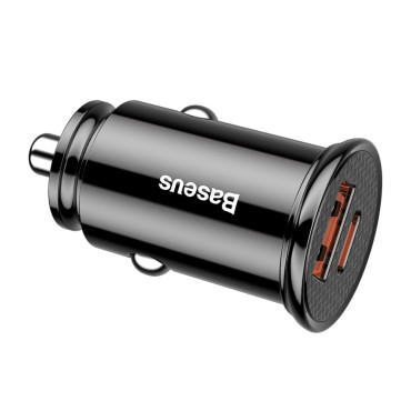 Carregador de carro inteligente com USB e USB-C QC PD Black Ports