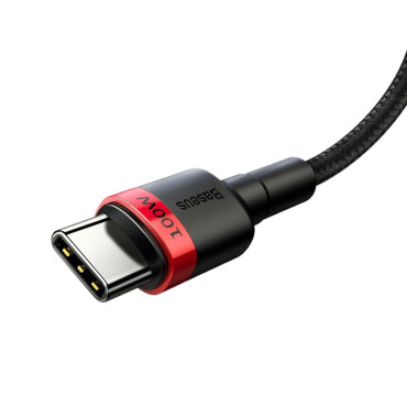 Νάιλον ισχυρό καλώδιο USB-C PD 100W 20V 5A 2M Μαύρο