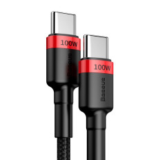 Nylon Silný kábel USB-C PD 100W 20V 5A 2M ČIERNY