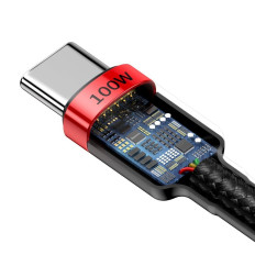 Nylon Silný kábel USB-C PD 100W 20V 5A 2M ČIERNY