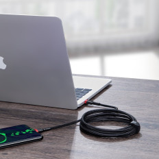 Nylon Silný kábel USB-C PD 100W 20V 5A 2M ČIERNY