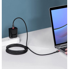 Nylon Silný kábel USB-C PD 100W 20V 5A 2M ČIERNY