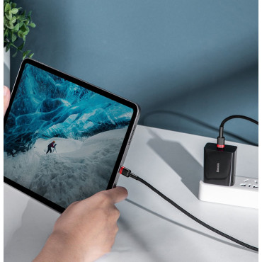 Nylon Silný kábel USB-C PD 100W 20V 5A 2M ČIERNY