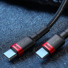 Nylon Silný kábel USB-C PD 100W 20V 5A 2M ČIERNY