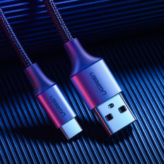 Kabeļu USB kabelis - USB-C QC 3.0 3A 1m pelēks