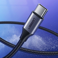 Kabeļu USB kabelis - USB-C QC 3.0 3A 1m pelēks