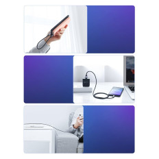 Kabeļu USB kabelis - USB-C QC 3.0 3A 1m pelēks