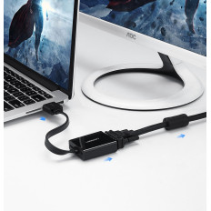 HDMI Adapter - VGA Micro USB AUX Audio 3.5mm Mini Jack Black