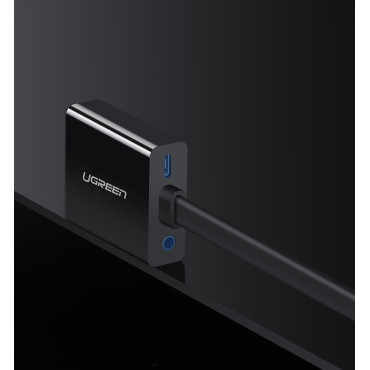 Adaptador HDMI - VGA Micro USB Aux Audio 3.5mm Mini Jack Preto