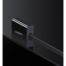 Adapter przejściówka HDMI - VGA micro USB AUX audio 3.5 mm mini jack czarny