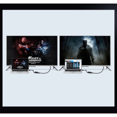 HDMI adapteris - VGA Micro USB AUX AUDIO 3.5mm Mini Jack Black