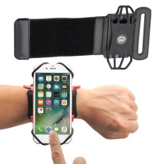 Manico telefonico fino a 6 '' sul polso di una banda sportiva per la corsa del nero