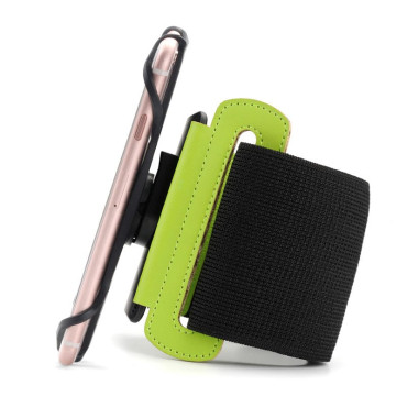 Chegada de telefone até 6 '' no pulso de uma banda esportiva para correr preto