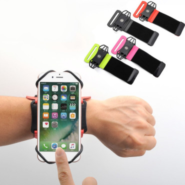 Telefonhandtag upp till 6 '' på ett sportbands handled för att springa svart