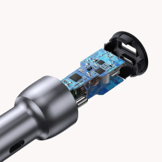 USB in USB-C QC 3.0 PD 36W 3A Sivi polnilnik