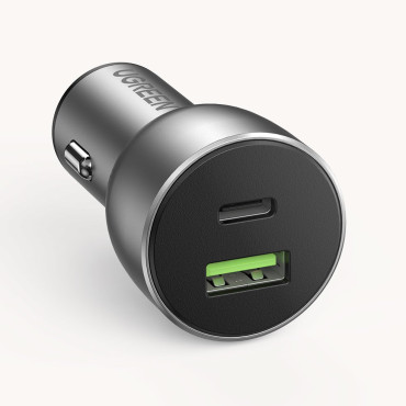 USB och USB-C QC 3.0 PD 36W 3A grå laddare