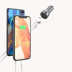 USB och USB-C QC 3.0 PD 36W 3A grå laddare