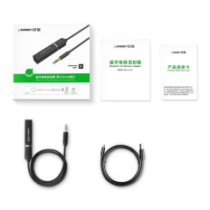 Bluetooth 5.0-sändare trådlös ljudadapter 3,5 mm mini jack svart