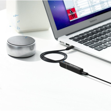 Bluetooth 5.0-sändare trådlös ljudadapter 3,5 mm mini jack svart