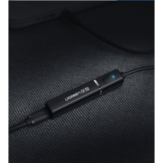 Bluetooth 5.0-sändare trådlös ljudadapter 3,5 mm mini jack svart
