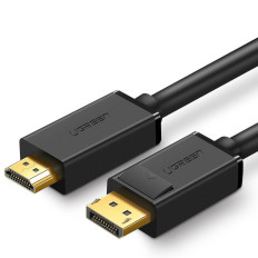 Kabel envejs kabel med Displayport på HDMI 4K 30Hz 32 AWG 2 M Sort