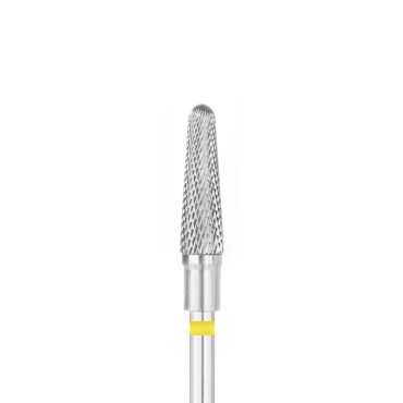 CARBON EXO PRO NAIL DRILL BIT ROUND CONE 4.0MM YL — front view
