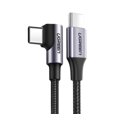 Γωνιακό καλώδιο USB-C Παράδοση ισχύος 60W 20V 3A 2M Μαύρο και γκρι