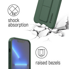 Silikonetui med saken SAMSUNG GALAXY S21 Ultra 5G Kickstand Veske Pink