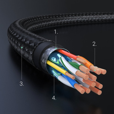 Fio de cabo em HDMI 2.0 4K de alta qualidade de 3m preto