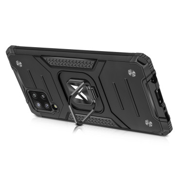Soomustatud juhtumi puhul + magnetiline valdaja Samsung Galaxy A42 5G Ring Armor roosa