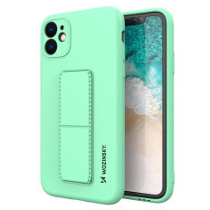 Siliconencase met de Samsung Galaxy A72 Case Case 4G Kickstand Case Mint