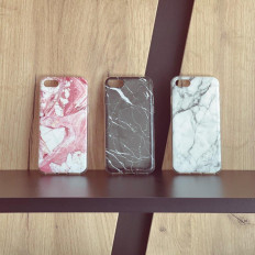 Marmeren Gel Case Case Marmeren Cover iPhone 13 Pro Max Black