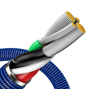 Kabelski kabel za hitro nalaganje in prenos podatkov USB - strela 2.4a 2m modra