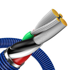 Kabelski kabel za hitro nalaganje in prenos podatkov USB - strela 2.4a 2m modra