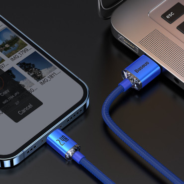Kabelski kabel za hitro nalaganje in prenos podatkov USB - strela 2.4a 2m modra