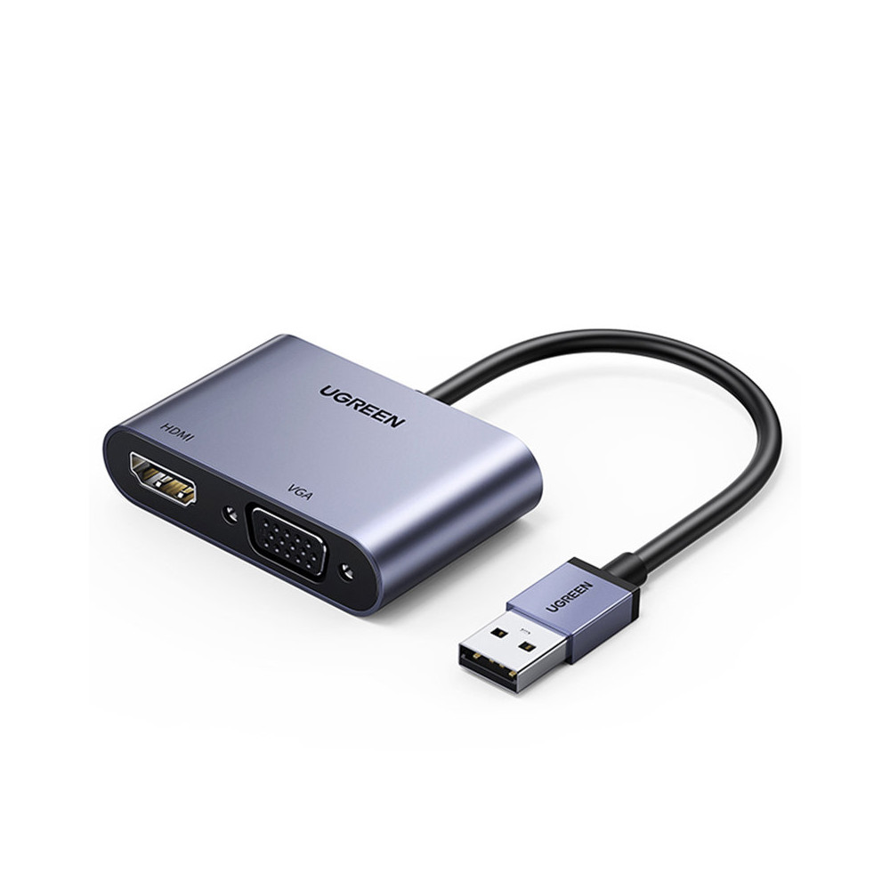 Adapter USB - HDMI + VGA Gray