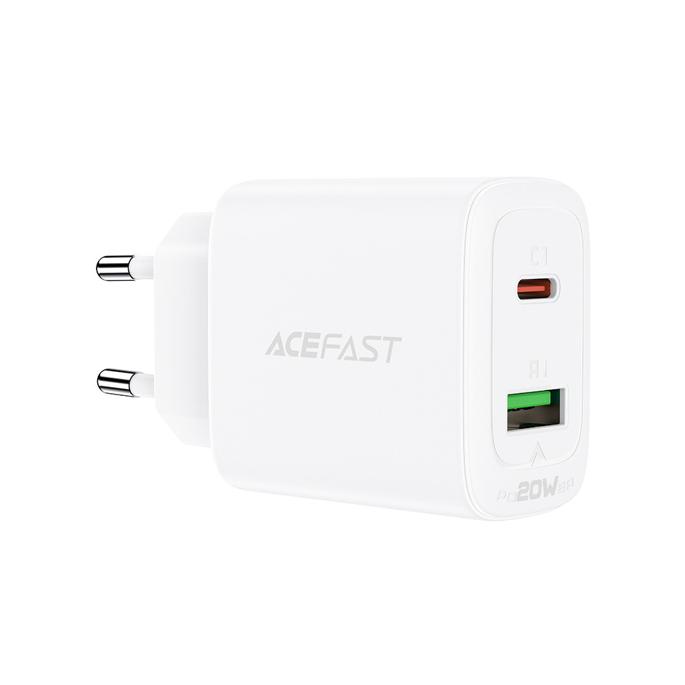USB-C e usb rede carregador 20w pps pd qc 3.0 afc fcp branco