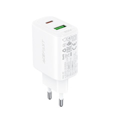 USB-C och USB-nätverk laddare 20W PPS PD QC 3.0 AFC FCP vit