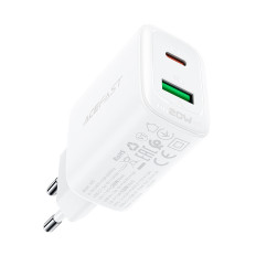 USB-C och USB-nätverk laddare 20W PPS PD QC 3.0 AFC FCP vit