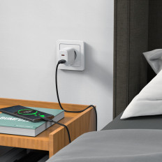 USB-C och USB-nätverk laddare 20W PPS PD QC 3.0 AFC FCP vit