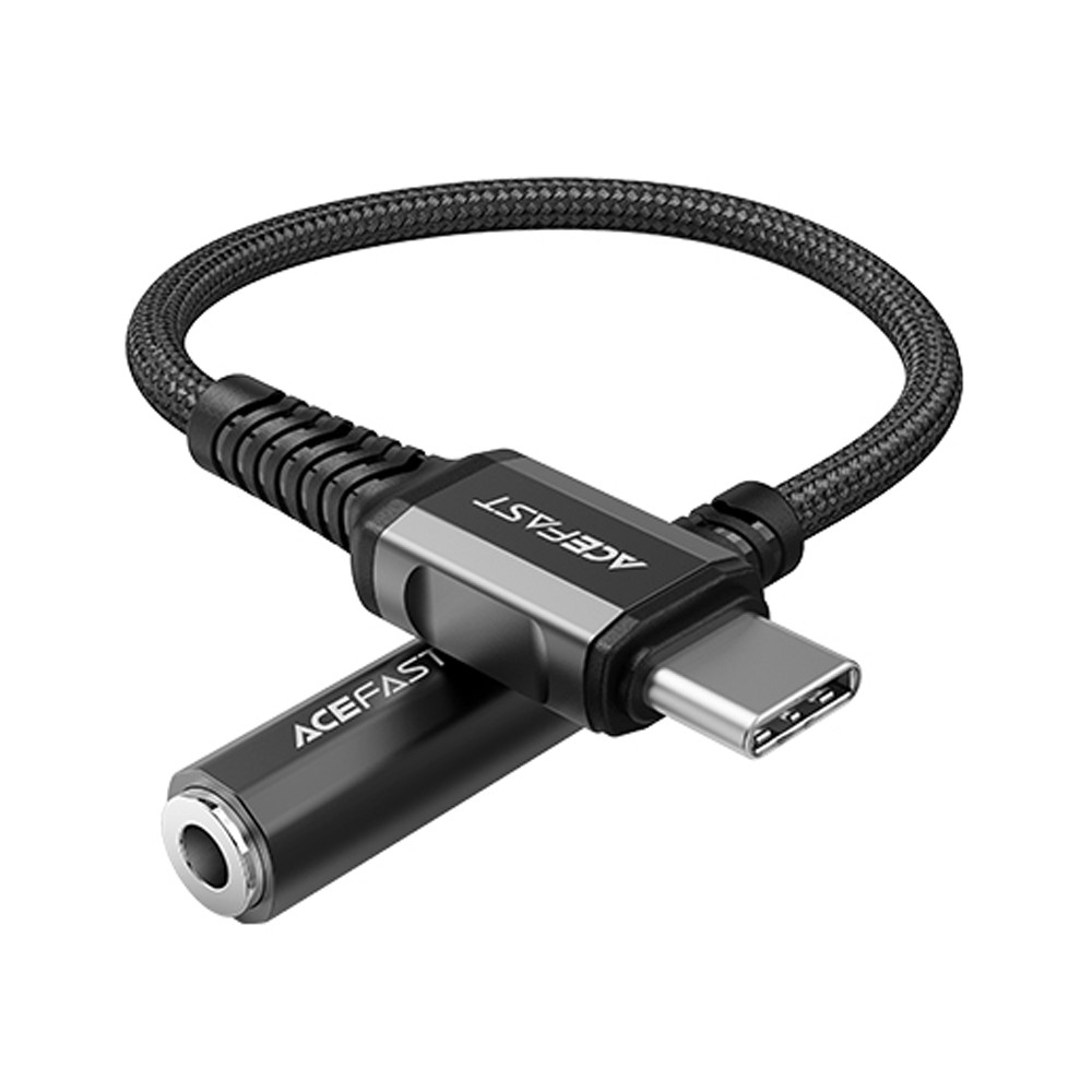 Adaptador AUX USB-C Adaptador de Áudio em 3.5mm Mini jack 18cm preto